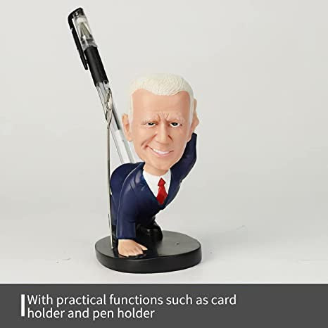 Biden Bobble Head porte-stylo pince mémo ornement de bureau nouveauté Gag cadeau pour les fans de Trump