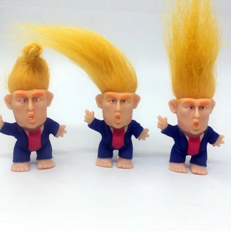 Donald Trump Jouet Figure Cheveux Longs Troll Poupée Nouveauté Gag Cadeau pour les Fans de Trump