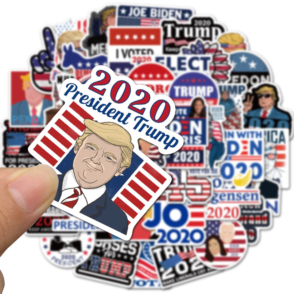 50pcs Président Donald Trump 2020 Autocollants Imperméables