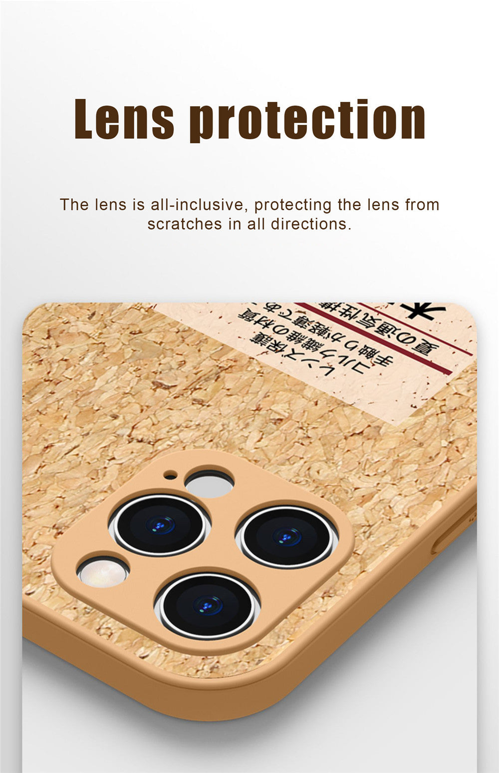 Étui antichoc respirant en bois de liège pour iPhone 13 12 11 Pro Max 13 12 Mini XS Max XR X 7 8 Plus, avec protection d'objectif