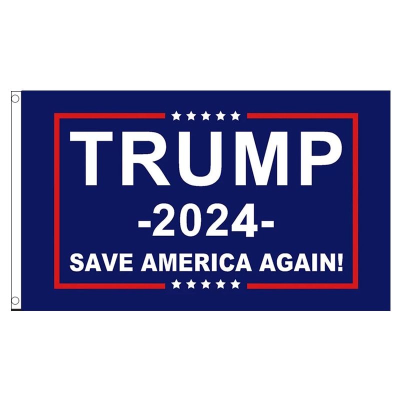 Drapeau Trump 2024 bannière imprimée double face Donald Trump pour le président USA 3x5 pieds avec œillets