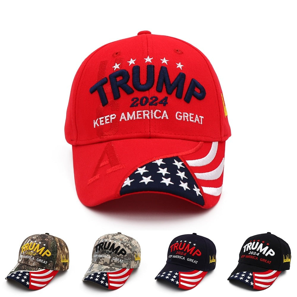 Neue Donald Trump 2024 Cap USA Baseball Caps Keep America Great Snapback President Hat 3D Stickerei Hüte