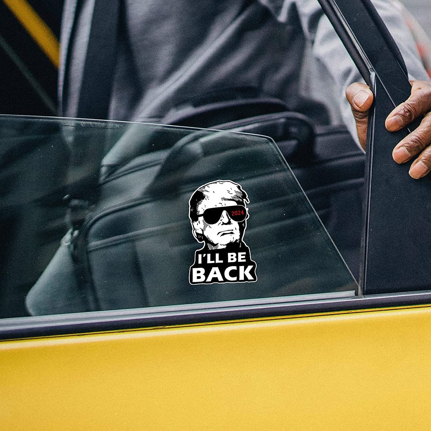 Trump 2024 I'll BE Back Big Sized Car Sticker Bumper Sticker Suitable for Cars Windows Laptops 1PC