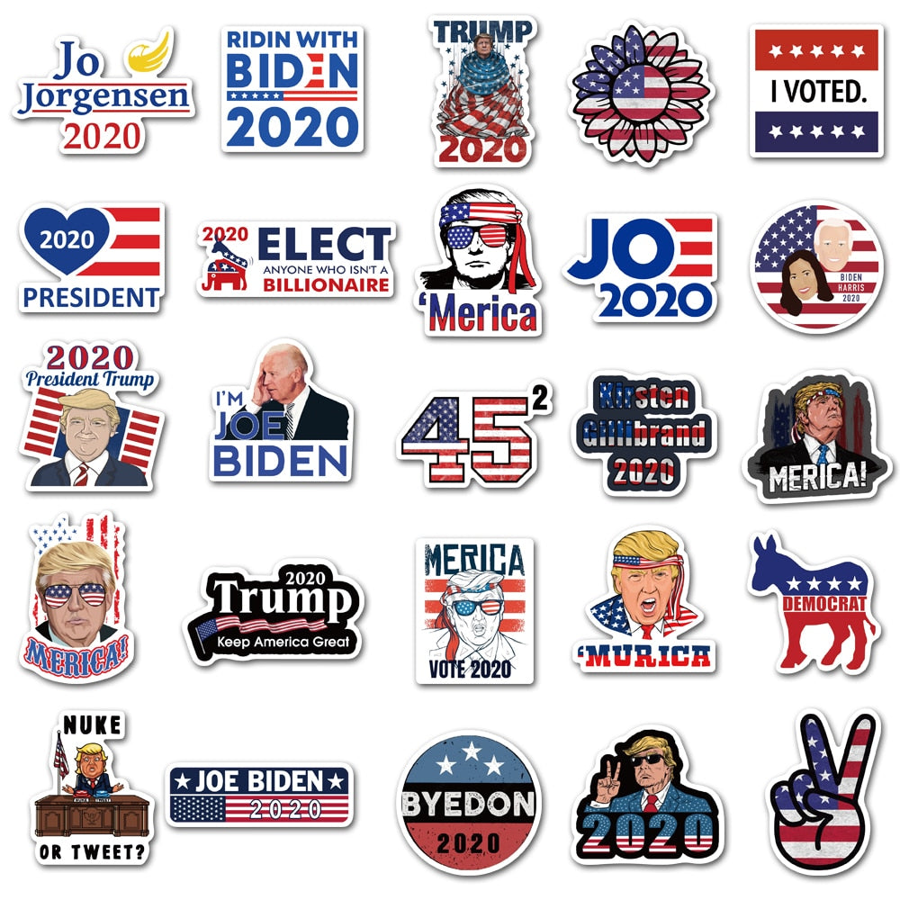 50pcs President Donald Trump 2020 Stickers Waterproof