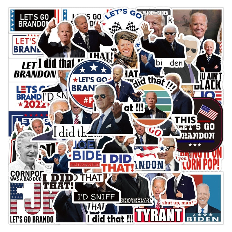 I DID That Let‘s Go Brandon Cartoon Biden Stickers Decorative Gift 10/50Pcs/set