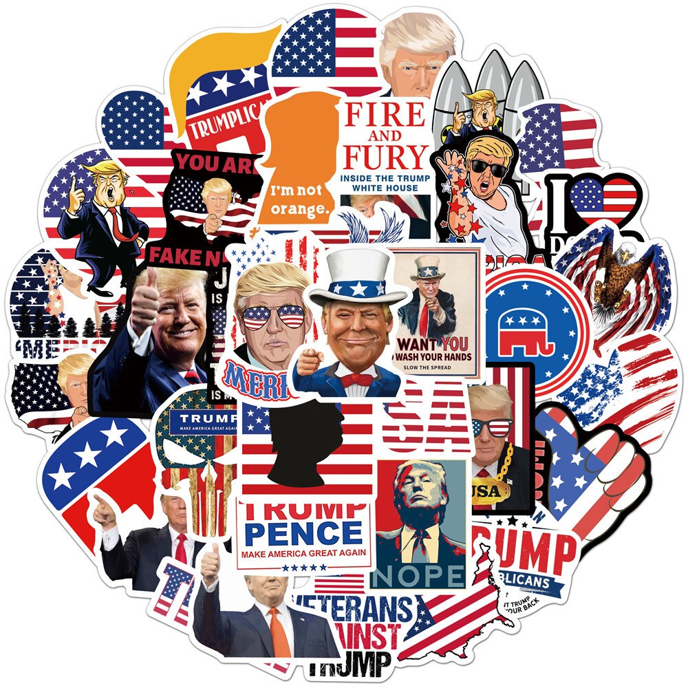 Former president Trump Funny Cartoon Stickers for Skateboard Laptop Motorcycle Suitcase 10/30/50PCS
