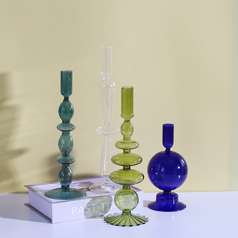 Nordischer Kerzenhalter und Vase aus Glas, Heimdekoration, Geschenk für Hochzeit, Geburtstag, Weihnachten