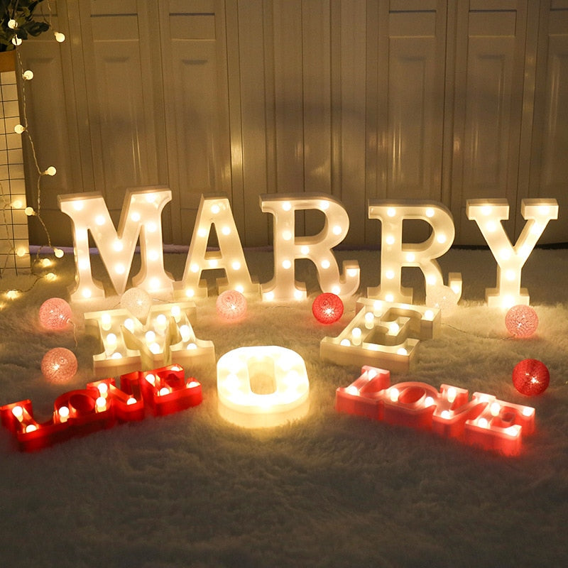 LED-Buchstaben-Lichtschilder für Zuhause, Party, Hochzeit, Dekoration