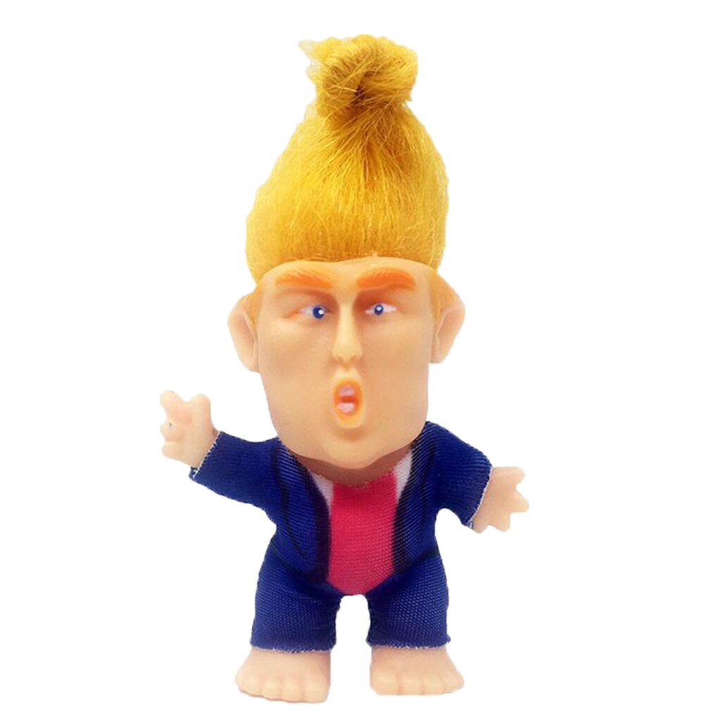 Donald Trump Toy Figure Long Hair Troll Doll Novelty Gag Gift for Trump Fans