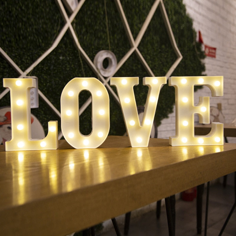 Signes lumineux de lettre de LED pour la décoration de mariage de partie à la maison