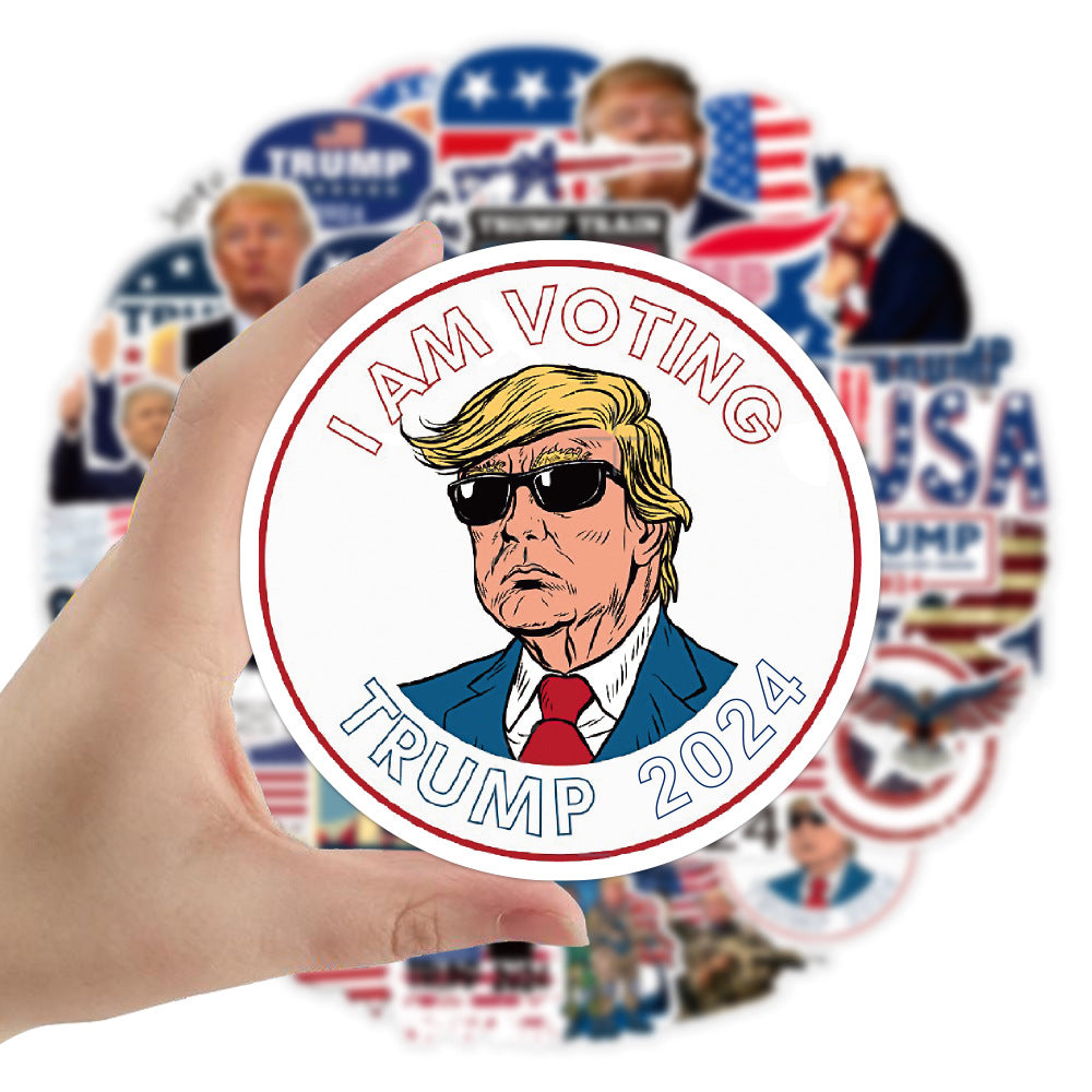 Trump 2024 Cartoon Stickers 10/30/50/100pcs Pre-cut Waterproof