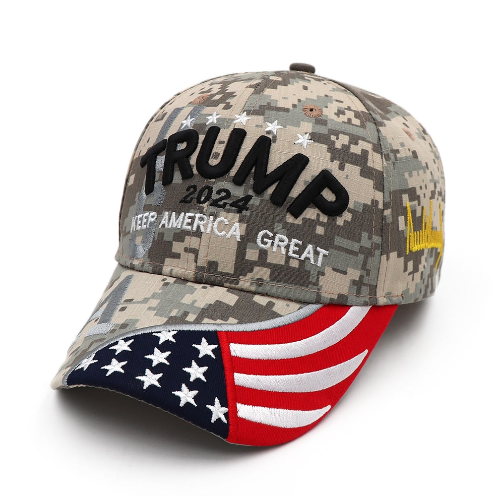 Nouveau Donald Trump 2024 Cap USA Baseball Caps Keep America Great Snapback President Hat 3D Broderie Chapeaux
