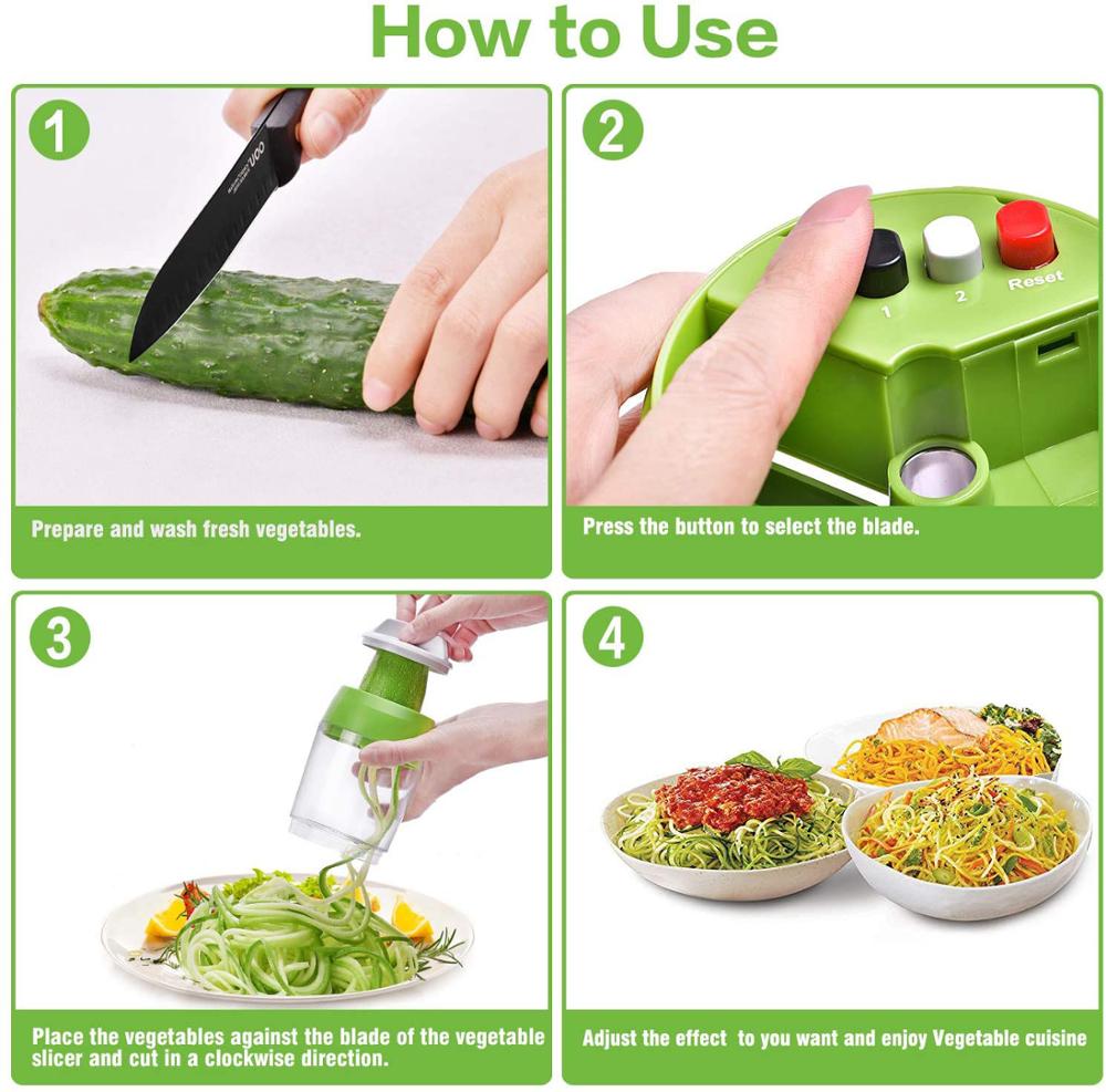 Handheld Vegetable Spiralizer - Easy to Use Zucchini Noodle Maker