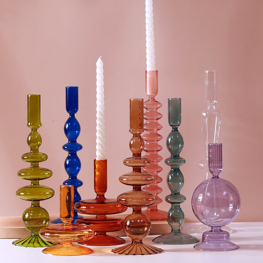Nordischer Kerzenhalter und Vase aus Glas, Heimdekoration, Geschenk für Hochzeit, Geburtstag, Weihnachten