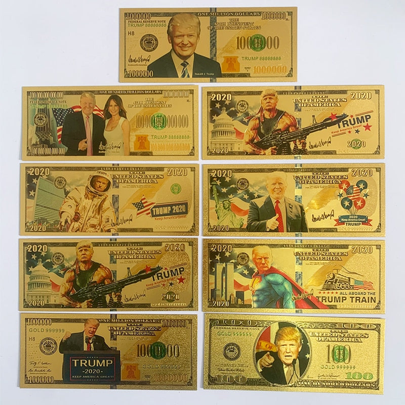 Donald Trump Gift 24kt Gold Plated Commemorative Bank Note President Collectible Banknote 1pc