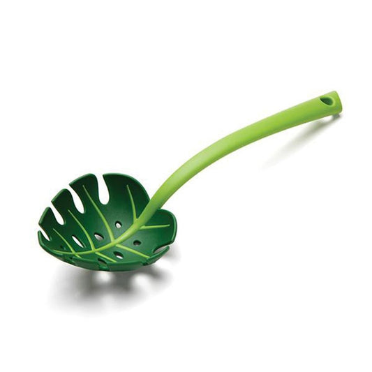 Monstera Leaf Shaped Slotted Serving Spoon for Spaghetti and Salad
