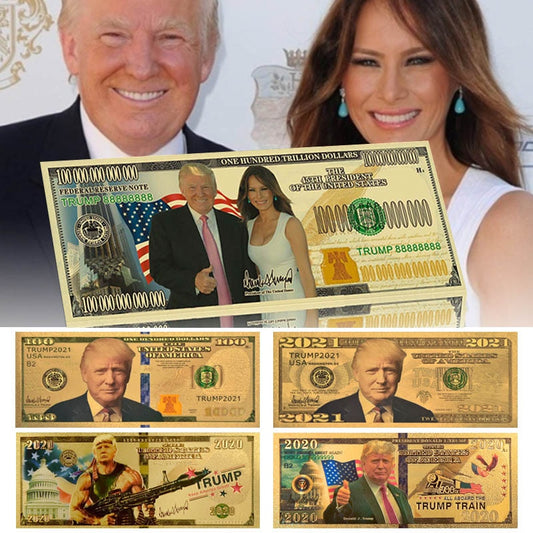 Cadeau Donald Trump plaqué or 24 carats billet de banque commémoratif président billet de banque à collectionner 1pc