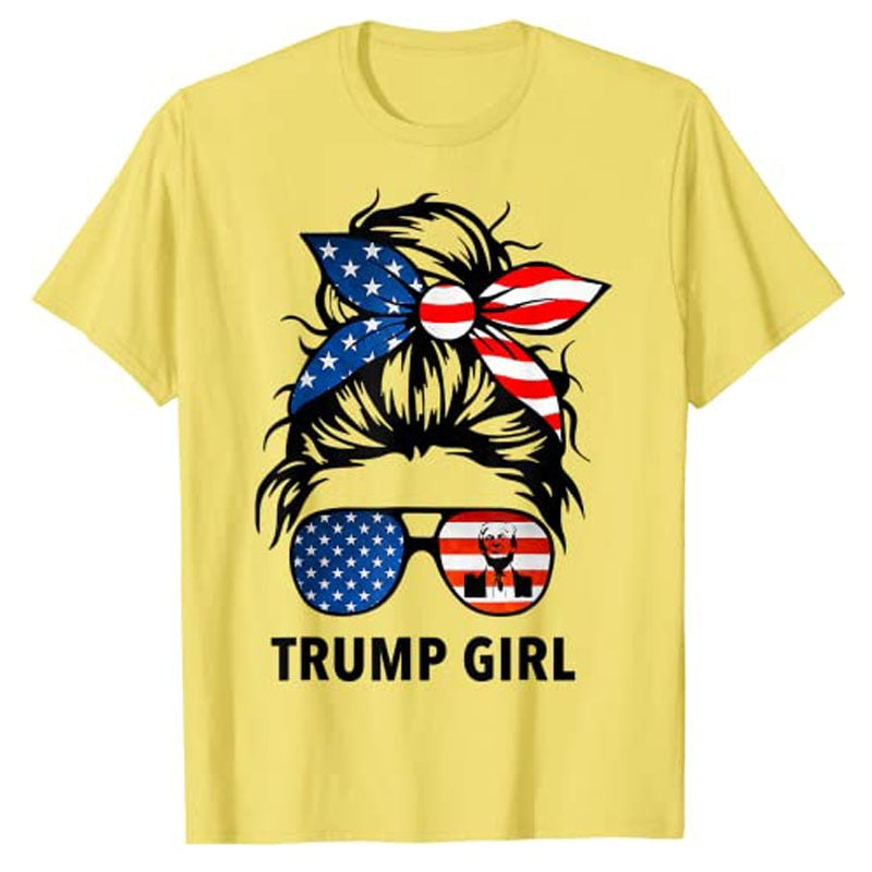 Yes I'm A Trump Girl Get Over It - Trump 2024 Wahlgeschenk T-Shirt Humor Lustiges Grafik-T-Shirt